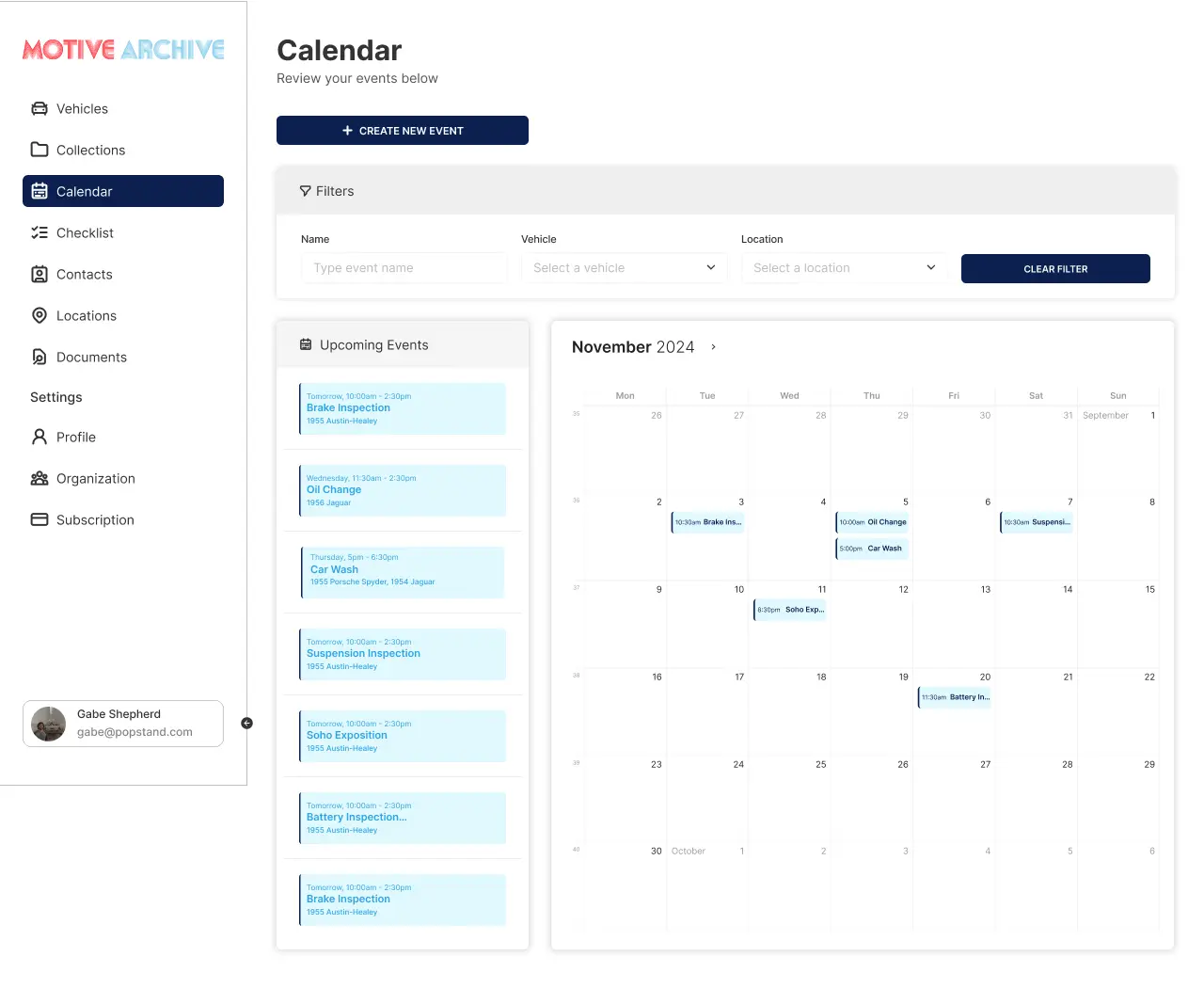 Calendar and scheduling interface